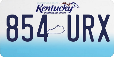 KY license plate 854URX