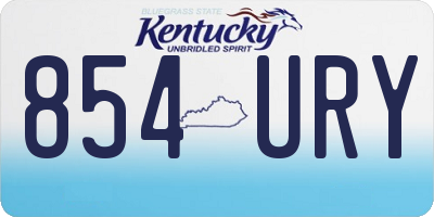 KY license plate 854URY