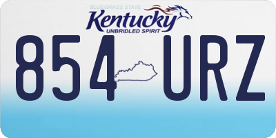 KY license plate 854URZ