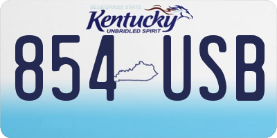 KY license plate 854USB