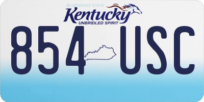 KY license plate 854USC