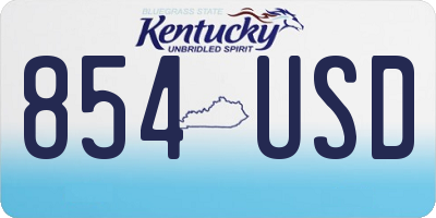 KY license plate 854USD
