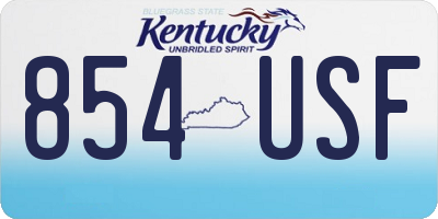 KY license plate 854USF