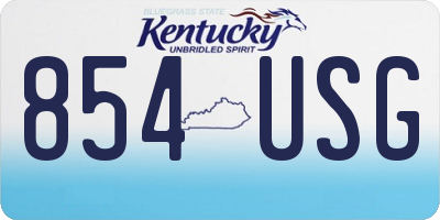 KY license plate 854USG