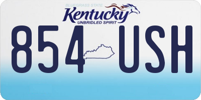 KY license plate 854USH