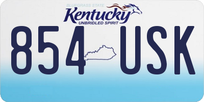 KY license plate 854USK