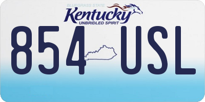 KY license plate 854USL