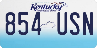 KY license plate 854USN