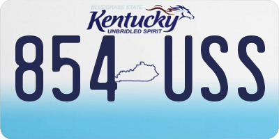 KY license plate 854USS