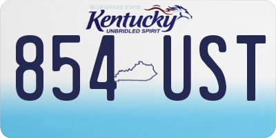 KY license plate 854UST