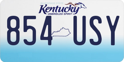 KY license plate 854USY