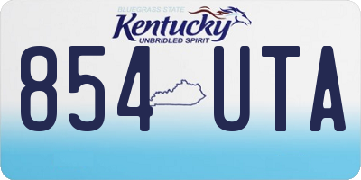 KY license plate 854UTA