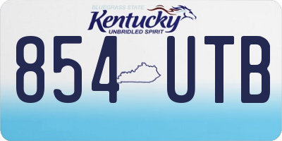 KY license plate 854UTB