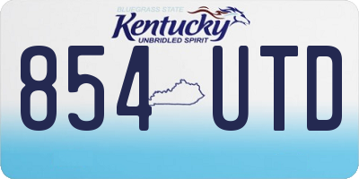 KY license plate 854UTD