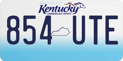 KY license plate 854UTE