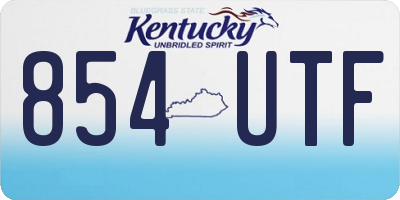 KY license plate 854UTF