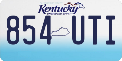 KY license plate 854UTI