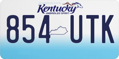 KY license plate 854UTK