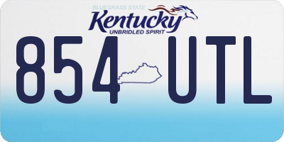 KY license plate 854UTL