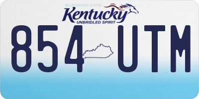 KY license plate 854UTM