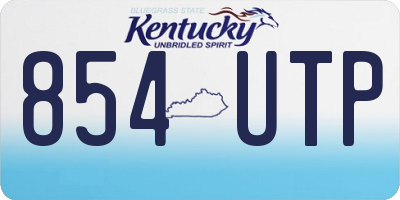 KY license plate 854UTP