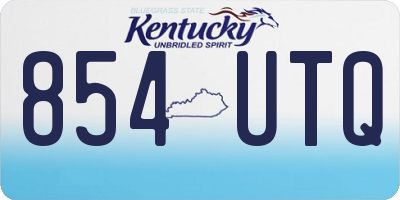 KY license plate 854UTQ