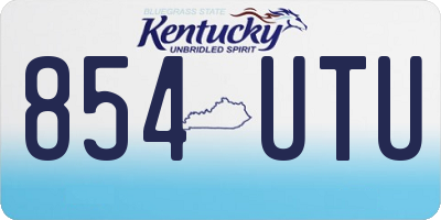 KY license plate 854UTU
