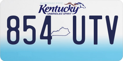 KY license plate 854UTV