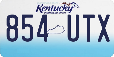 KY license plate 854UTX