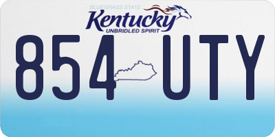 KY license plate 854UTY