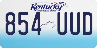 KY license plate 854UUD