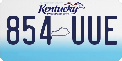 KY license plate 854UUE