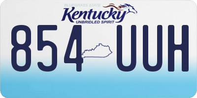KY license plate 854UUH