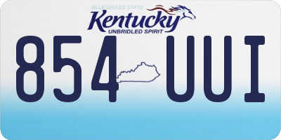 KY license plate 854UUI
