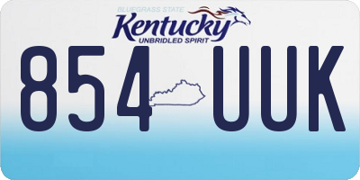 KY license plate 854UUK