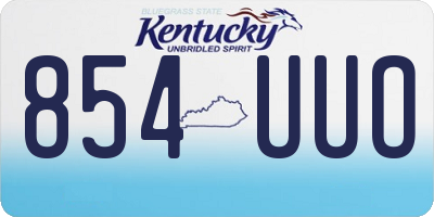 KY license plate 854UUO