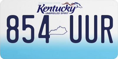 KY license plate 854UUR