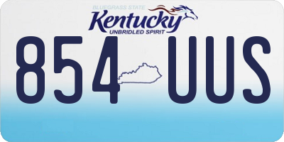 KY license plate 854UUS