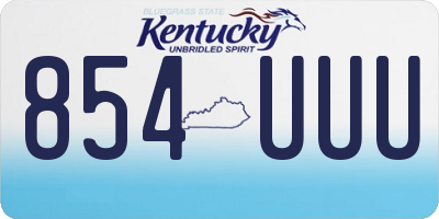 KY license plate 854UUU