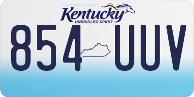 KY license plate 854UUV