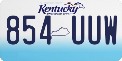 KY license plate 854UUW