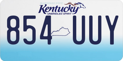 KY license plate 854UUY