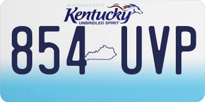 KY license plate 854UVP