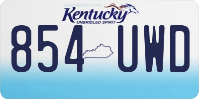 KY license plate 854UWD