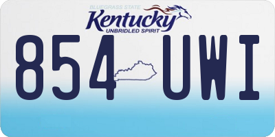 KY license plate 854UWI