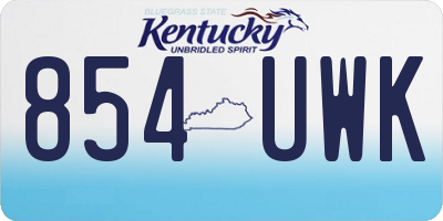 KY license plate 854UWK