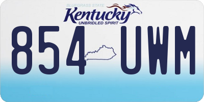 KY license plate 854UWM