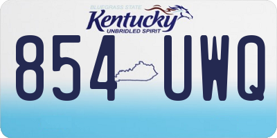 KY license plate 854UWQ