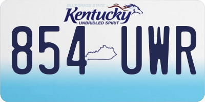 KY license plate 854UWR