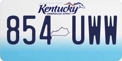 KY license plate 854UWW